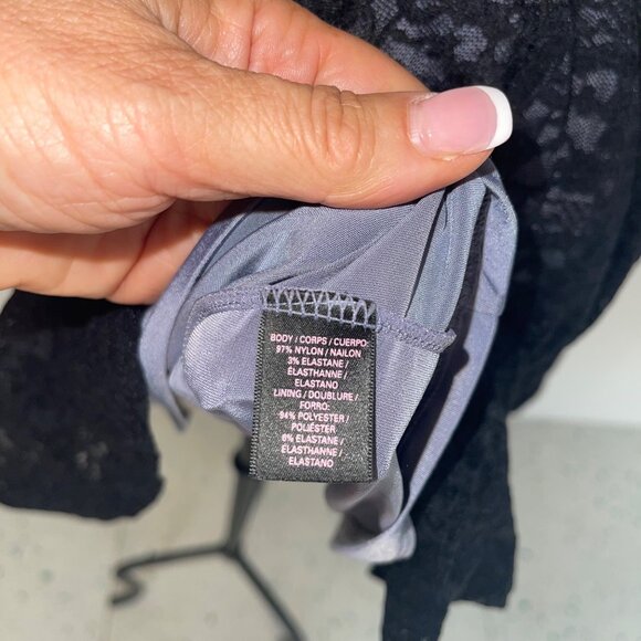 Victorias Secret Womens Dress Size Medium Black Lace Mini Pleated Party - Picture 8 of 12